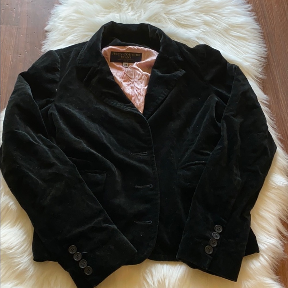 Juicy couture black suede blazer medium